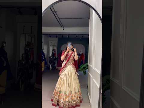 Purple Tussar Silk Lehenga with Foil Print and Embroidered Dupatta