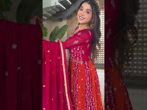 Pink Georgette Zari and Sequins Embroidered Gown with Dupatta