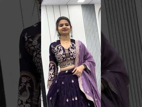 Anasuya purple vichitra silk embroidery work lehenga choli set