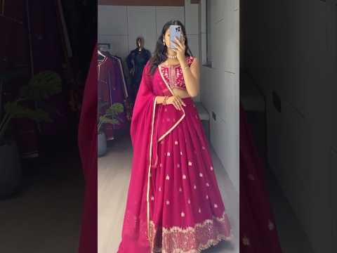 Yami Maroon Color Georgette Embroidered Lehenga Choli with Dupatta