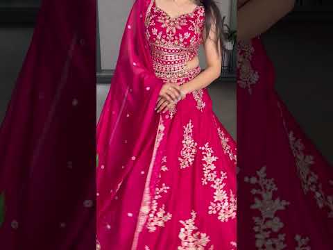 Abhirami Pink Nysha Silk Embroidered Work Lehenga Choli Set
