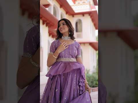Nimi Lavender Color Gold Crush Embroidery Zari Sequins Work Lehenga Choli