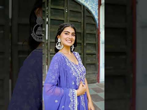 Rahi Lavender Color Faux Blooming Sequins Beads Embroidered Gown with Dupatta