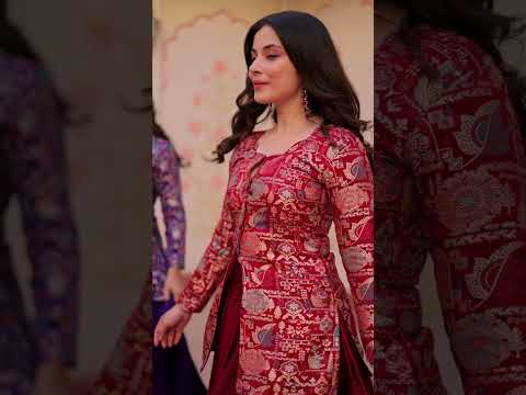 Purple Vichitra Silk Kali Pattern Lehenga with  Jacquard Jacket