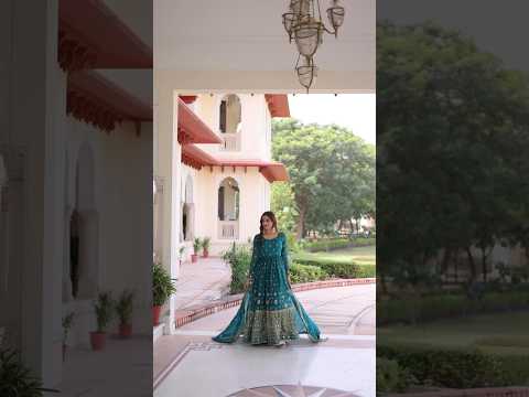 Nasu Teal Color Silver Crunchy Rich Sequins Embroidered Work Gown with Dupatta