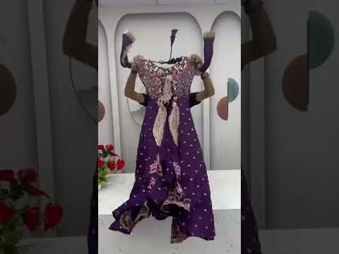 Mani Purple Vichitra Silk Crop Top Peacock Design Lehenga with Embroidered Shrug