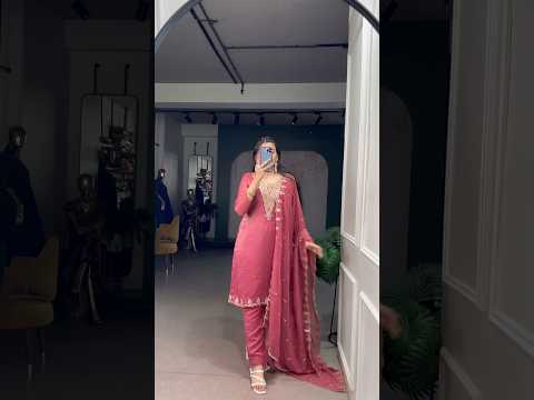 Onion Pink Silver Glory Embroidered Kurti Set with Dupatta