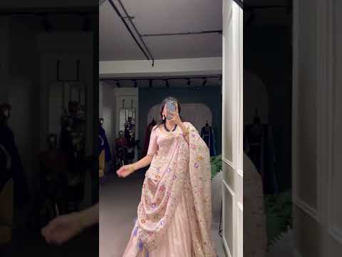 Sharvi Pink Gold Crush Embroidered Lehenga Set