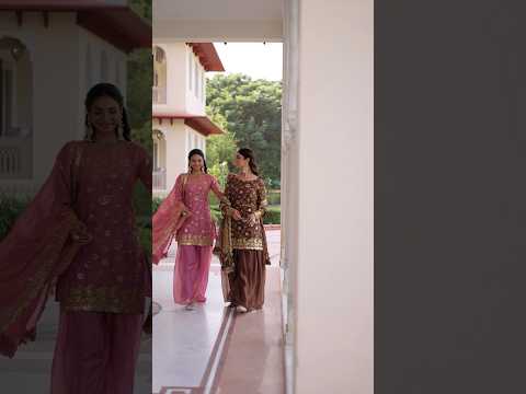 Nura Pink Color Fendy Silk Rich Sequins Embroidered Work Kurti Sharara Set