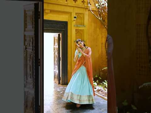 Aadhya Sky Blue Dupion Silk Zari Weaving Half Saree Lehenga