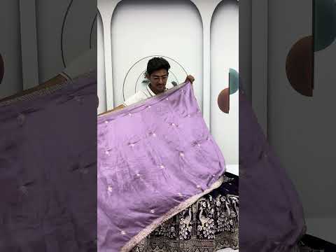 Anasuya purple vichitra silk embroidery work lehenga choli set