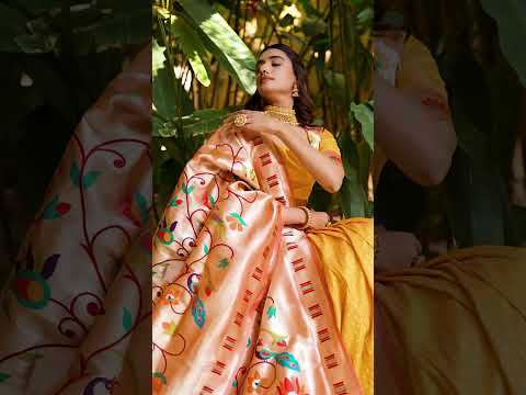 Shubhangi Yellow Zari Weaving Work Silk Paithani Lehenga Choli Set