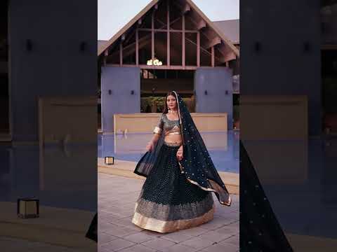 Navya Emerald Green Color Georgette Embroidered Lehenga Choli with Dupatta