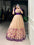 Beige Silk Printed Gown with Embroidered Banglory Koti