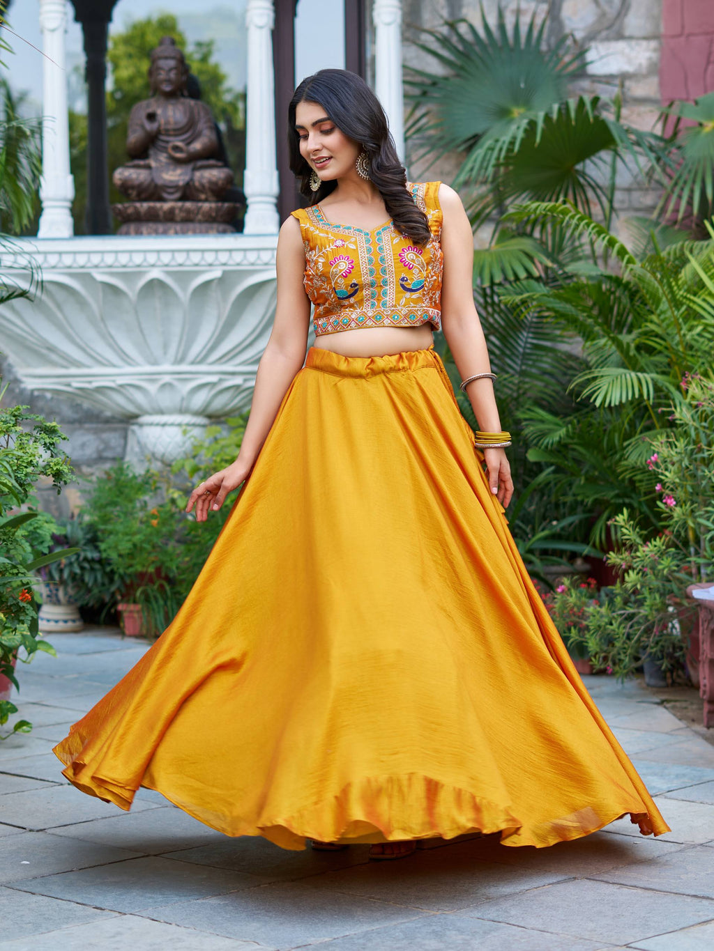 Devisha designer silk lehenga choli with embroidery koti set