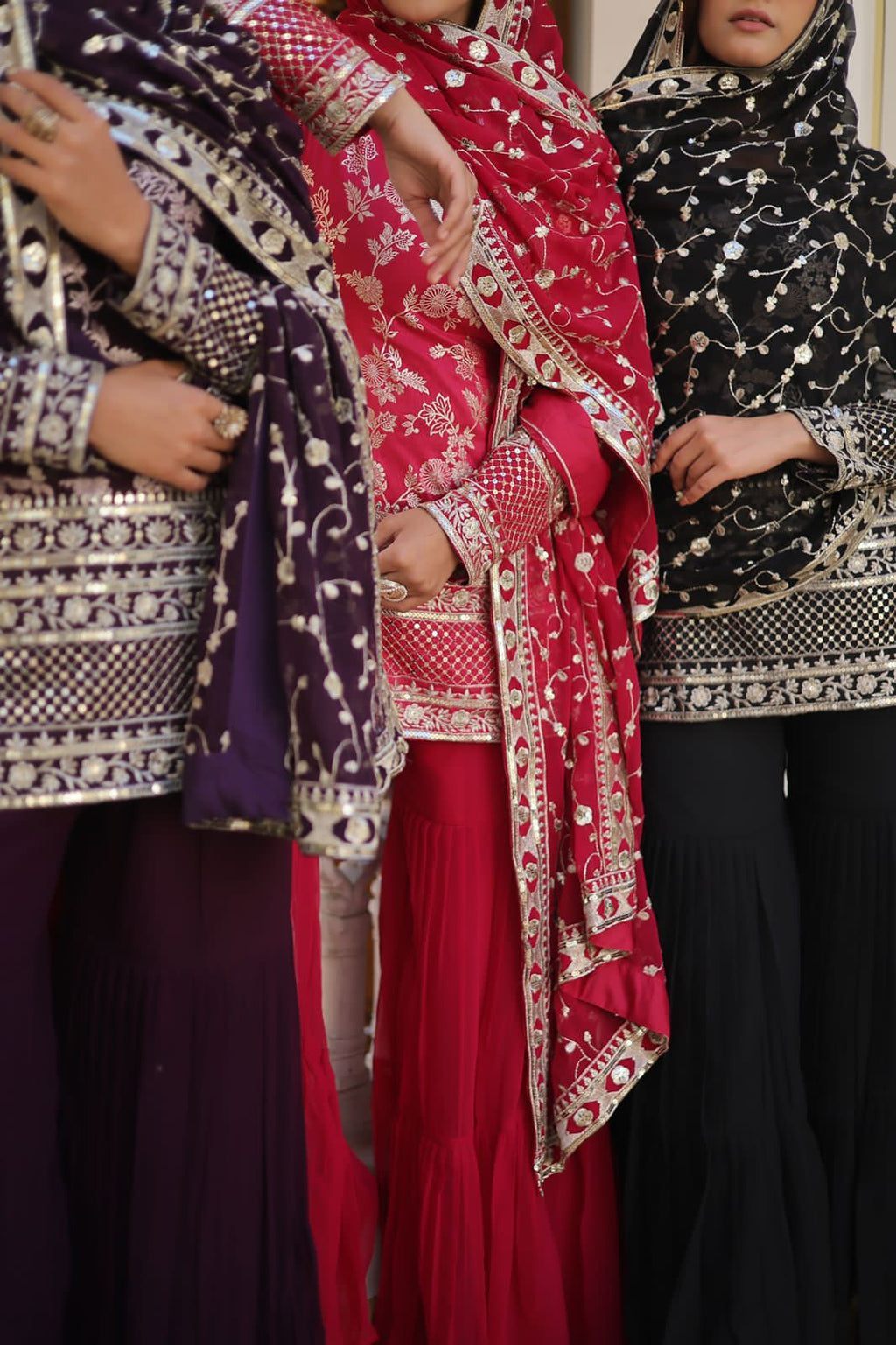 Rambha Viscose Jacquard Sequins Kurti Shahara Set