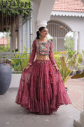 Anjali Brown Faux Georgette Bandhani Kutchi Patchework Lehenga