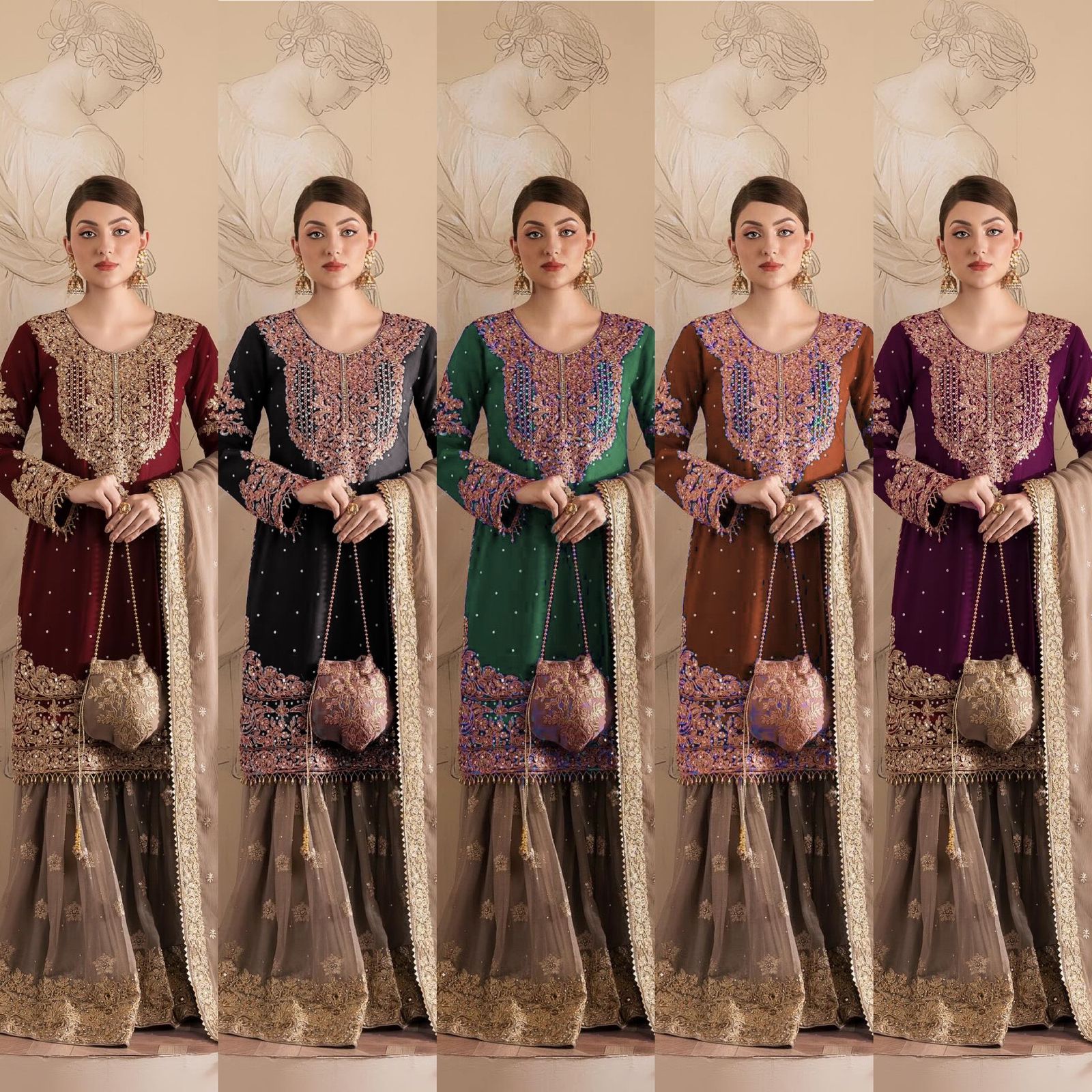 Niyati Georgette Embroidered Kurti Sharara Set