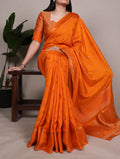 Orange Color Roop Silk Zari Weaving Saree with Unstitched Blouse