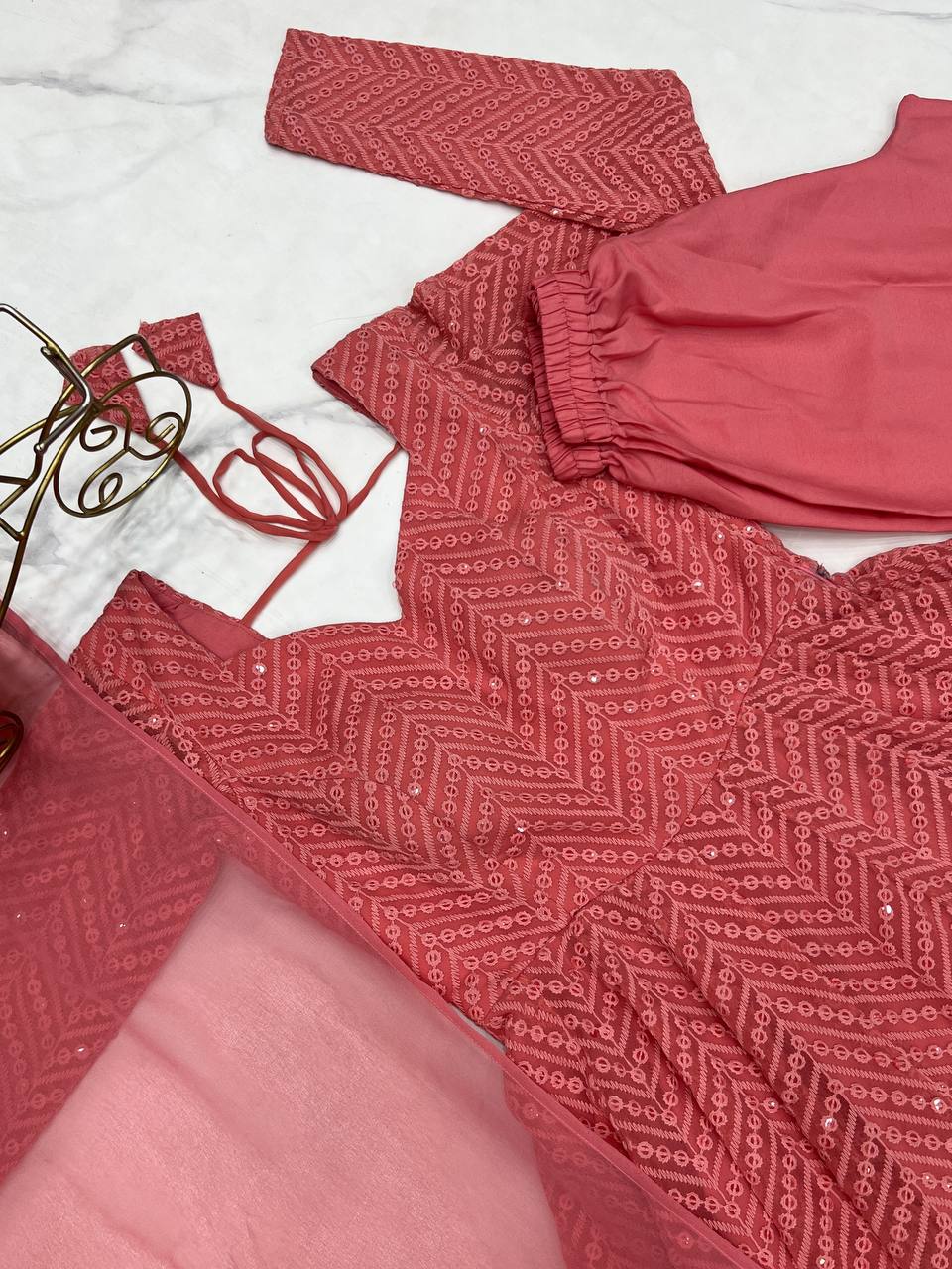 Jyotika Peach Anarkali Suit Set