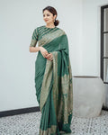 Vamika Green Pure Banarasi Silk Saree