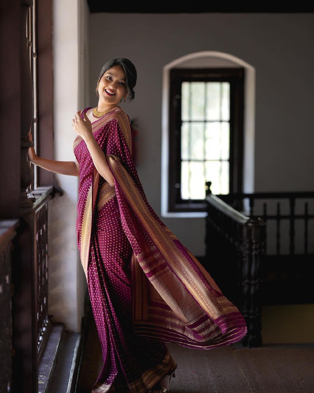 Shivika Purple Pure Banarasi Silk Saree