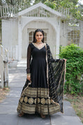 Vritika black georgette Anarkali gown suit set
