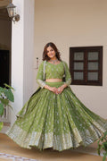 Georgette embroidered Kimaya designer lehenga choli