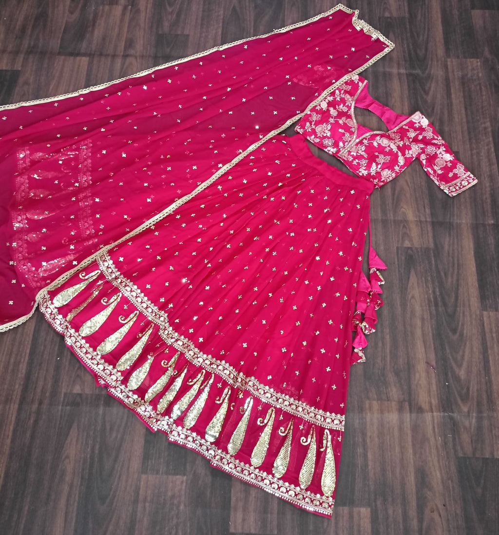 Vrinda pink sequins embroidered lehenga set
