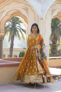 Padmini georgette yellow embroidery anarkali gown set
