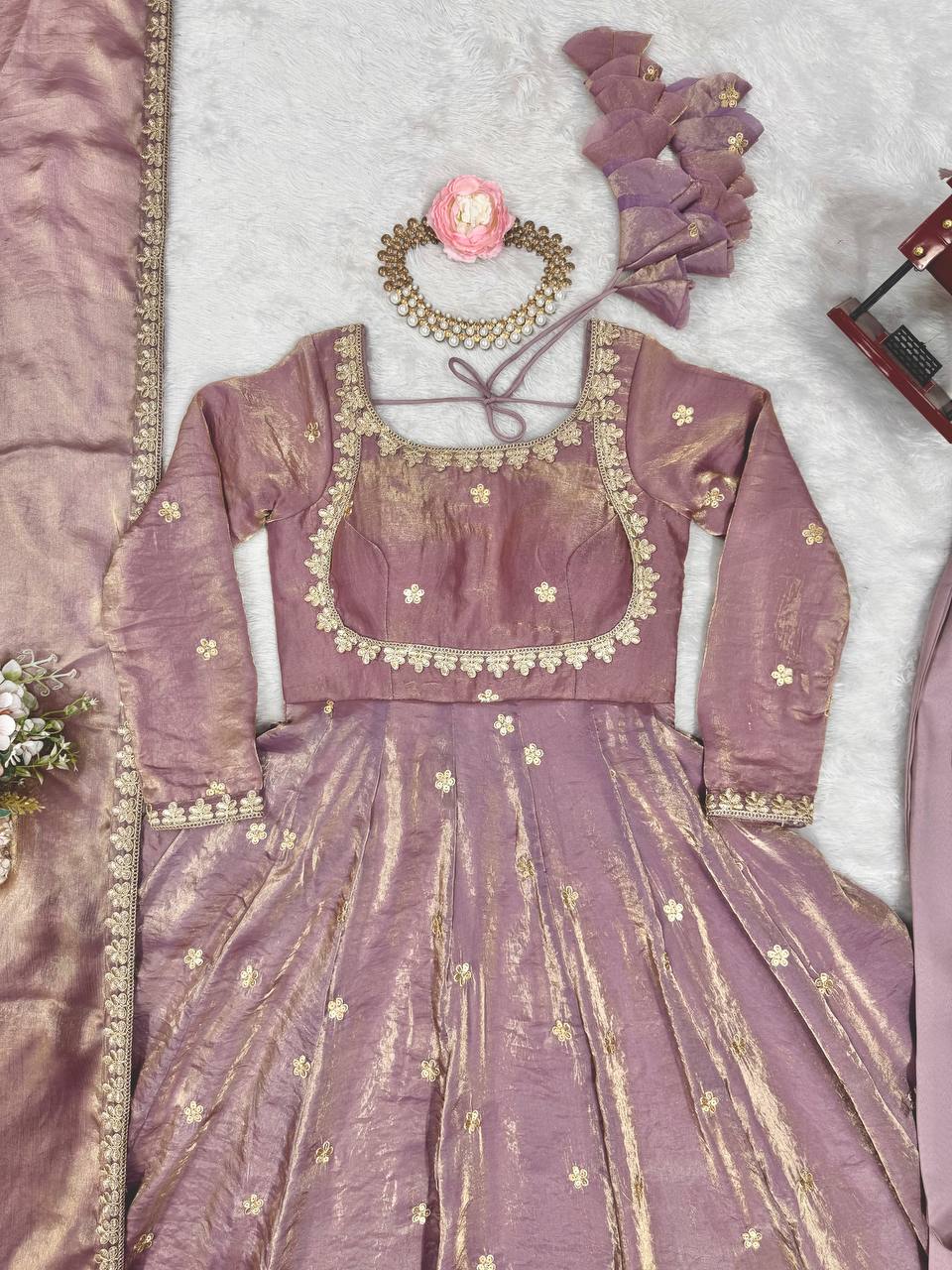 Neelika Pink Anarkali Suit Set – pink designer Anarkali suit for women, embroidered gown with dupatta, plus size ethnic wear, Fandy silk partywear gown, traditional Indian suit set, fully stitched Anarkali dress, sequin and coding embroidery suit, Mehendi and Sangeet outfit, festive ethnic set with pants, ready to wear wedding guest gown.