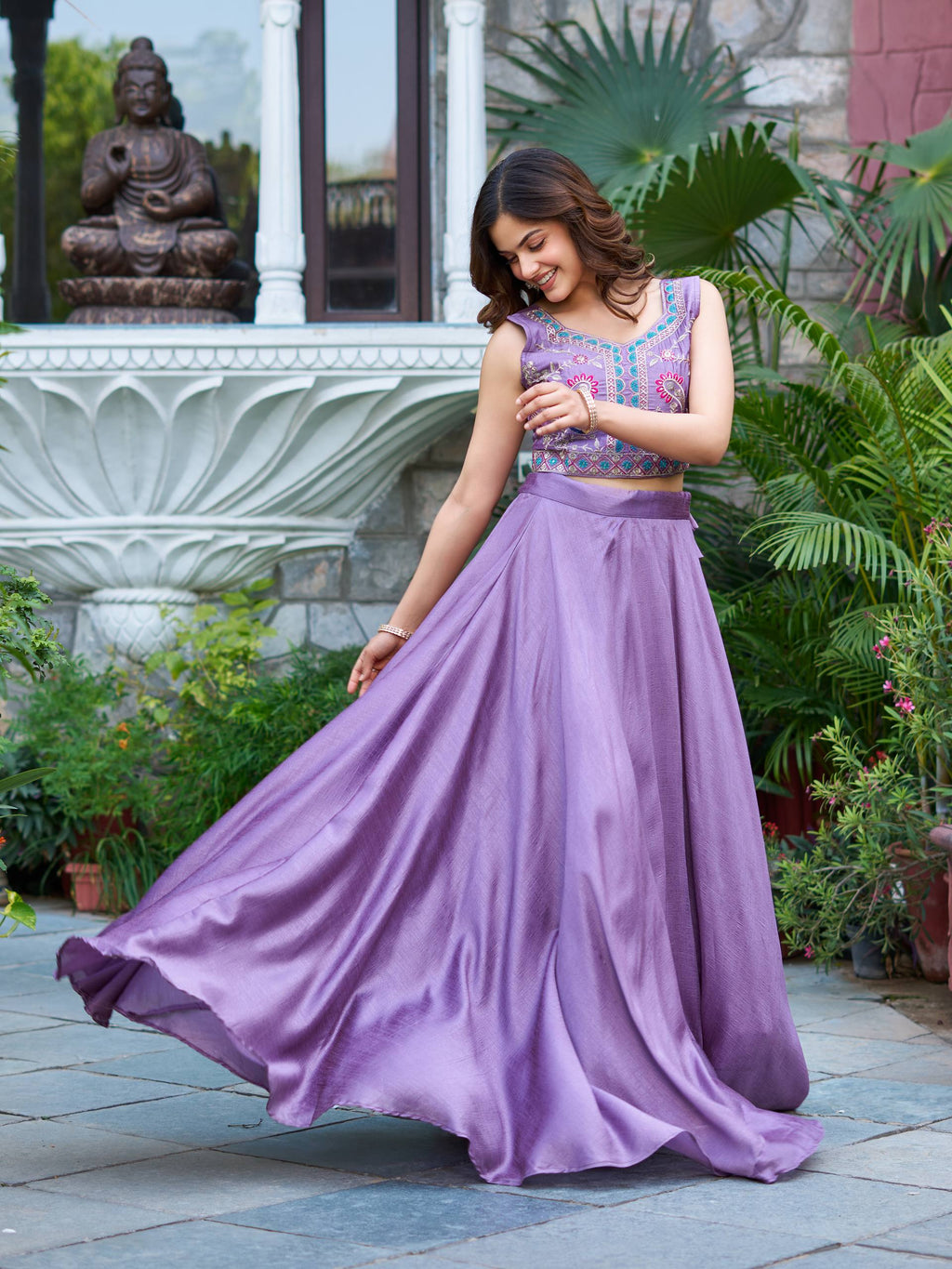 Devisha designer silk lehenga choli with embroidery koti set