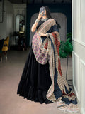 Nandini Black Reyon Mirror Lace Lehenga Choli