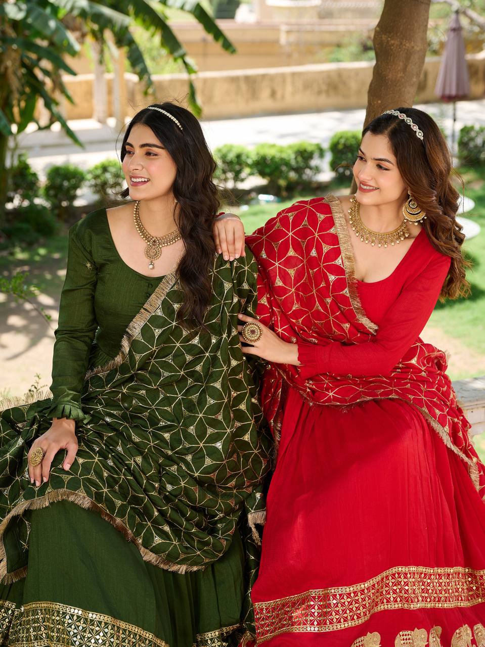 Pragnika Pure Silk Embroidered Gown with Dupatta