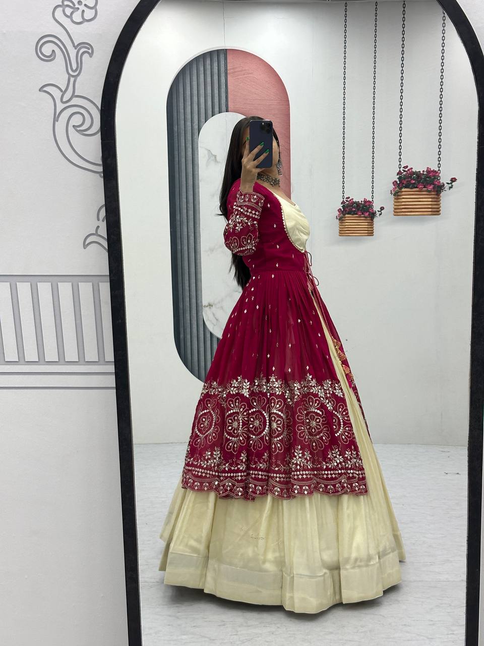 Tulika Pink Color Cosmos Silk Heavy Thread and Sequence Work Lehenga Choli with Shrug