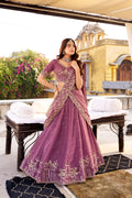 Zarakh Lavender Color Crush Silk Sequins and Thread Embroidery Work Lehenga Choli