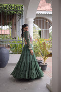 Anjali Green Faux Georgette Bandhani Kutchi Patchework Lehenga