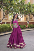 Yashvi Purple Reyon Mukesh Patti Lace Lehenga Choli