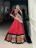 Black Pure Rayon Gamthi Mirror Work Navratri Lehenga Choli