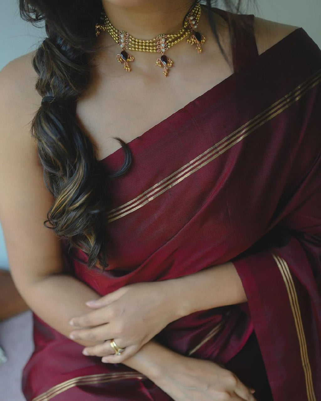 Niva Maroon Pure Banarasi Silk Saree