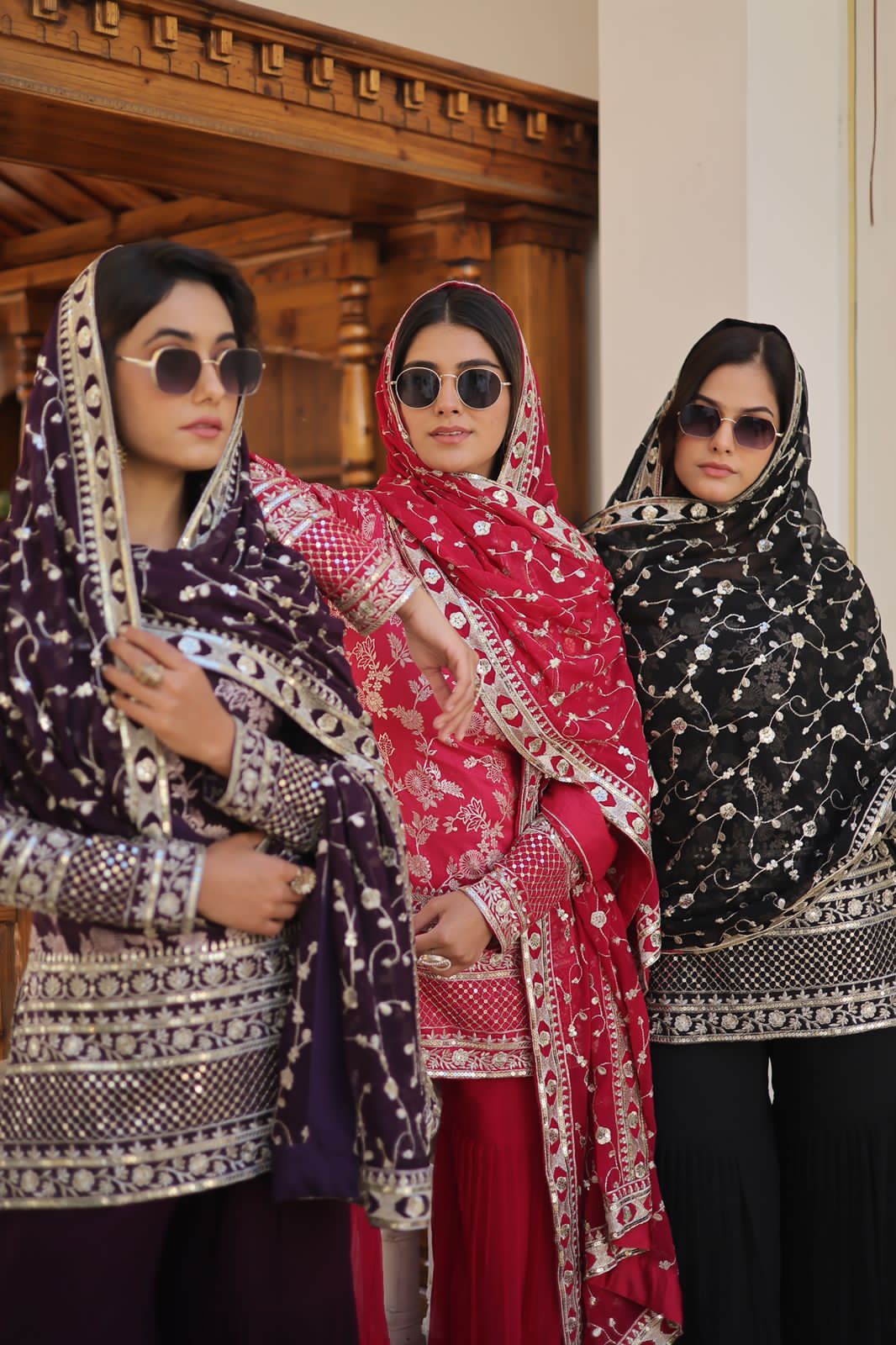 Rambha Viscose Jacquard Sequins Kurti Shahara Set