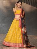 Navya Mustard Yellow Color Floral Embroidered Lehenga Choli with Dupatta