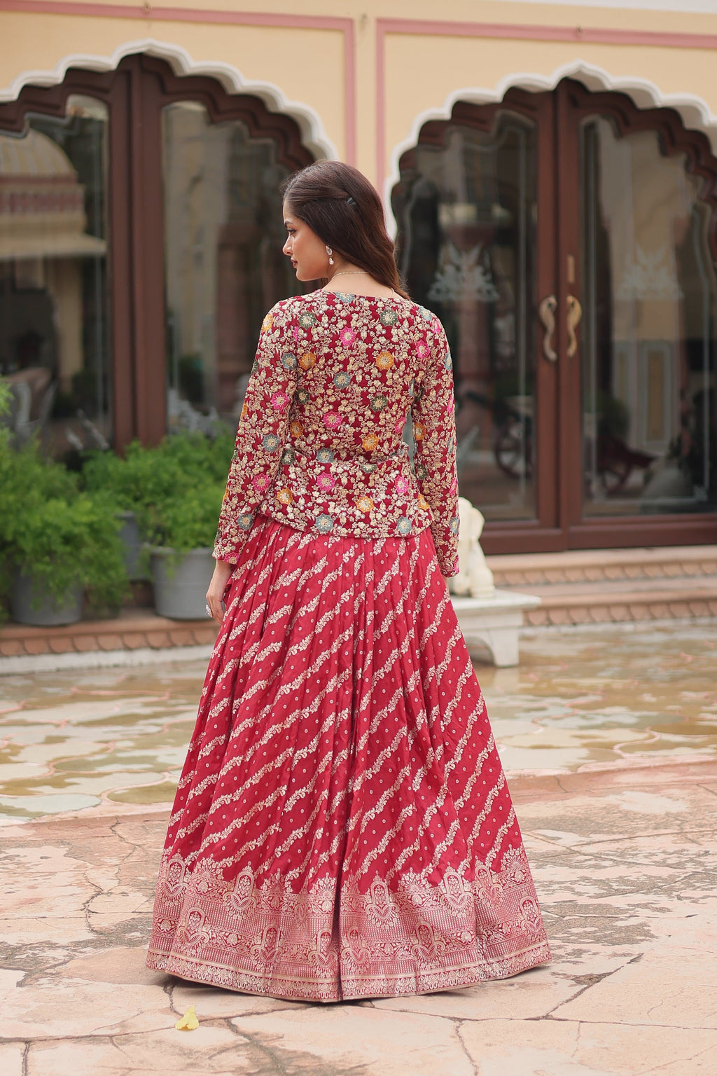 Radhya pure dayble viscose jacquard lehenga choli