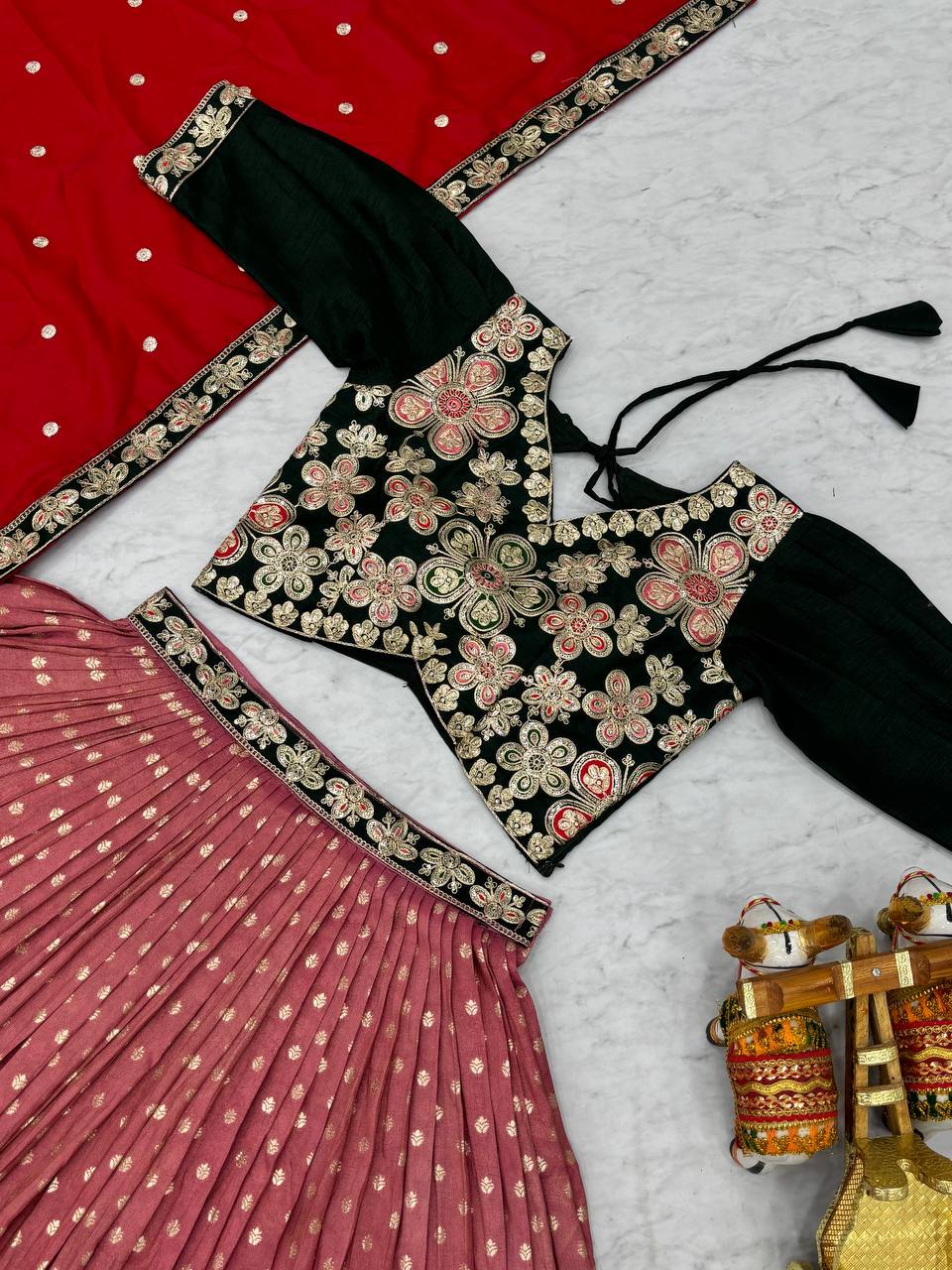 Multicolour silk lehenga choli set with heavy embroidery, sequin, and cording work; includes stitched shimmer lehenga, fully stitched mono silk choli, and embroidered georgette dupatta – perfect for weddings and festive occasions