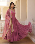 Ridhika onion pink georgette anarkali gown suit set