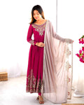 Tejvini Georgette Embroidered Pink Gown
