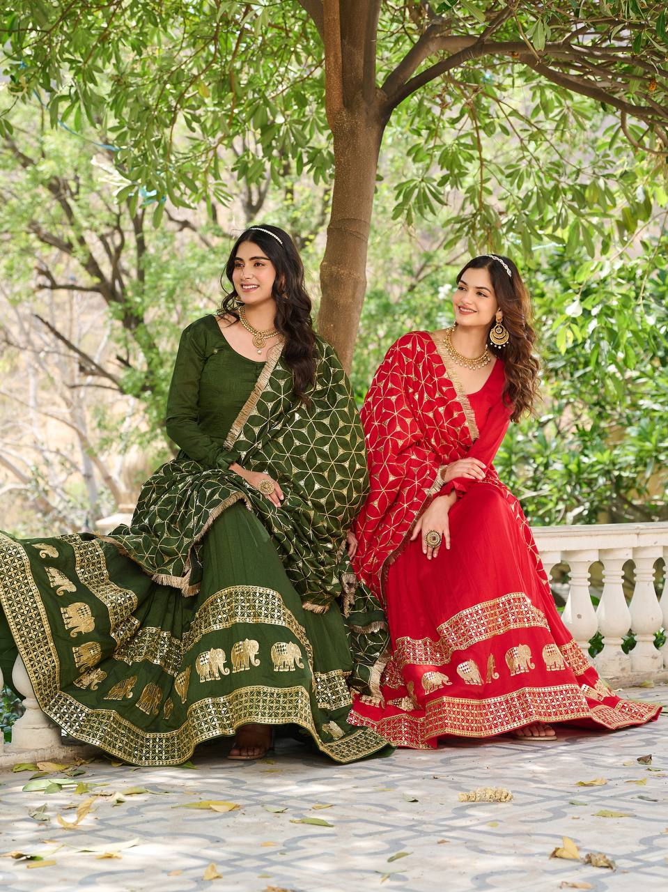 Pragnika Pure Silk Embroidered Gown with Dupatta