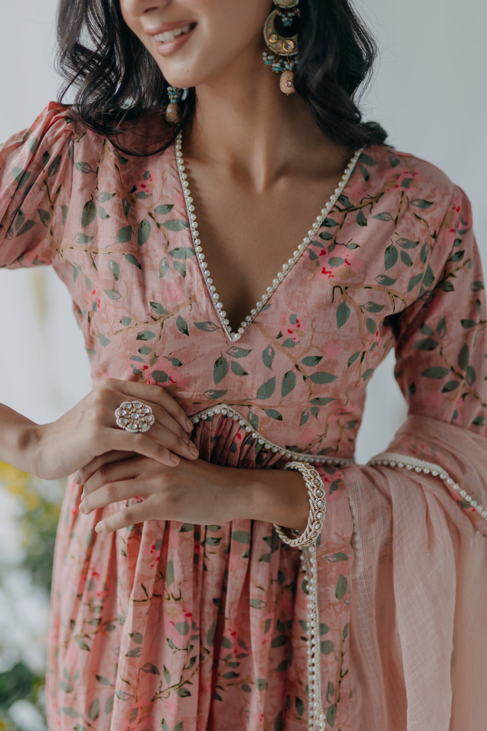 Ojaswi Pink Cotton Kurti Sharara Set