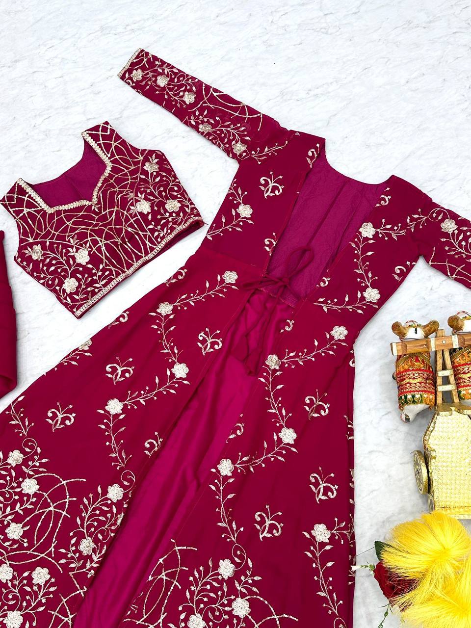 Aanshi Georgette Embroidered Shrug Set