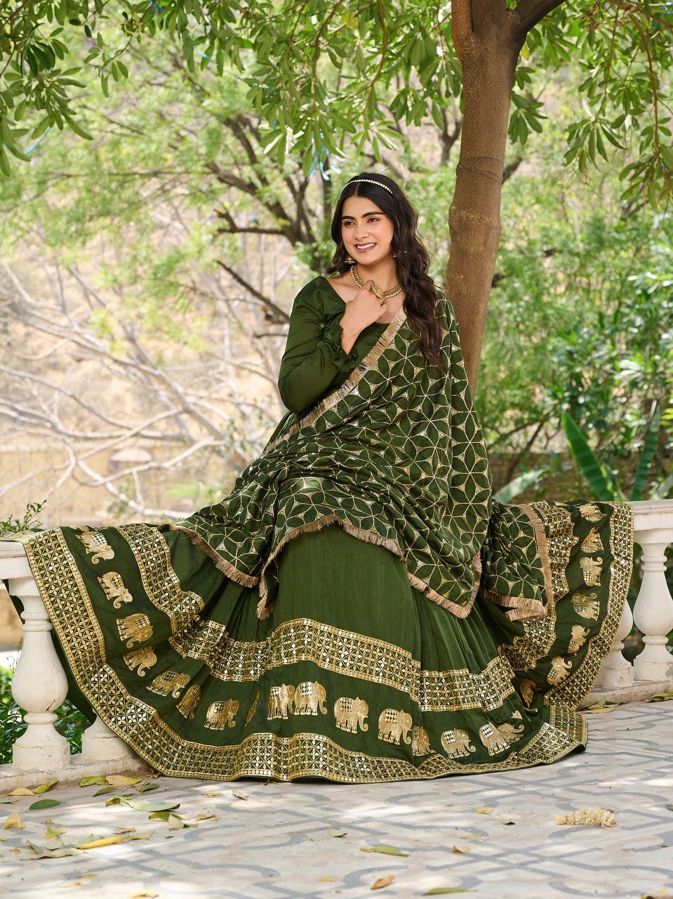 Pragnika Pure Silk Embroidered Gown with Dupatta